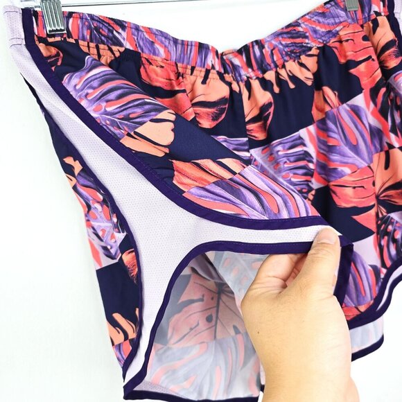 Nike Dri-Fit Tempo Purple Running Shorts Floral Print Size 2X - Picture 4 of 6